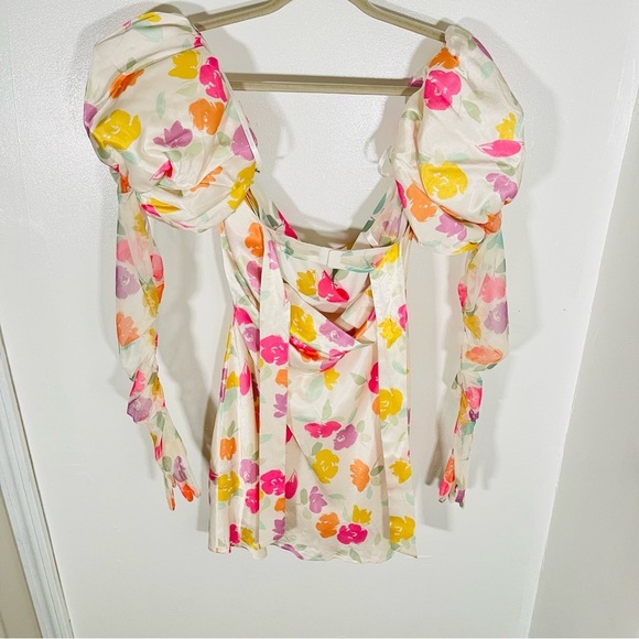 NEW For Love and Lemons Hazel Mini Dress Floral Preppy Summer Garden Party - Picture 12 of 13